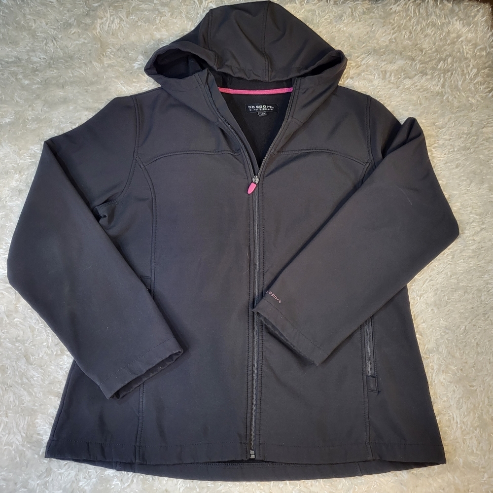 HB Sport by Harve Benard Women's Zip Jacket w/pockets, Black, Large